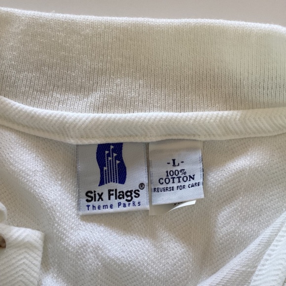 Six Flags Theme Park Looney Tunes Polo Shirt Mens Sz L Bugs Bunny Daffy Duck USA - Picture 12 of 14